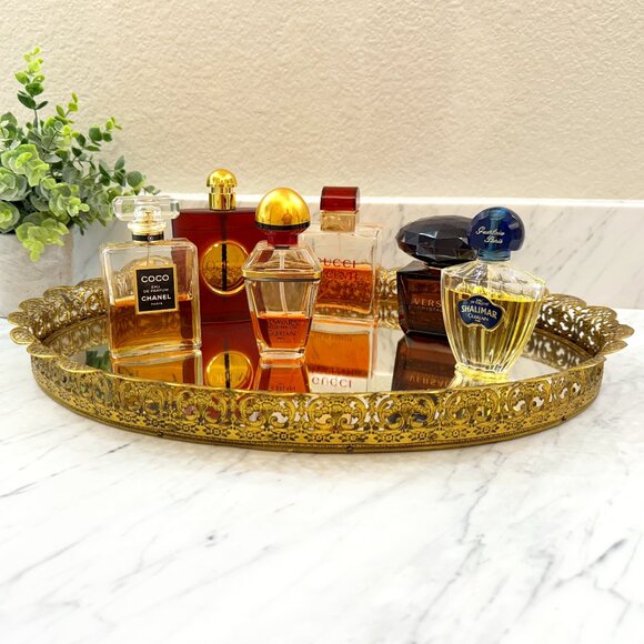 Vintage Hollywood Regency Vanity Mirror/Tray - Picture 3 of 14